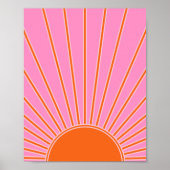 Sun Sunrise roze en Oranje  Boho Sunshine Poster (Voorkant)