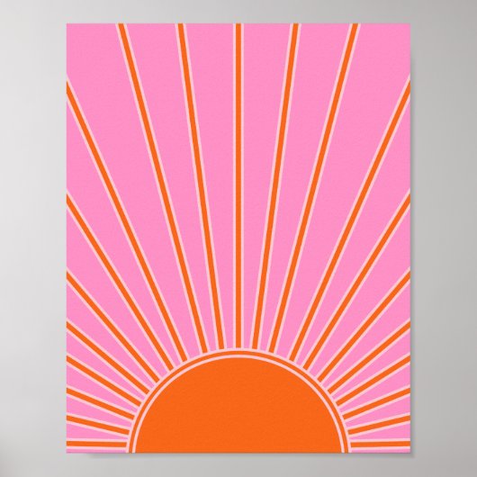Sun Sunrise roze en Oranje  Boho Sunshine Poster (Voorkant)