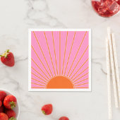 Sun Sunrise roze en Oranje  Boho Sunshine Servet (Insitu)