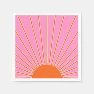 Sun Sunrise roze en Oranje  Boho Sunshine Servet