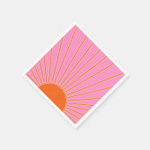 Sun Sunrise roze en Oranje  Boho Sunshine Servet (Hoek)