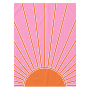 Sun Sunrise roze en Oranje  Boho Sunshine Tafelkleed