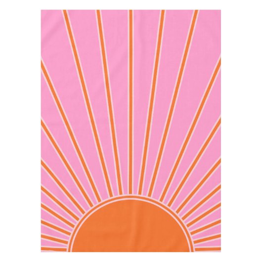 Sun Sunrise roze en Oranje  Boho Sunshine Tafelkleed (Voorkant)