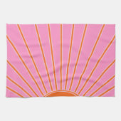 Sun Sunrise roze en Oranje  Boho Sunshine Theedoek (Horizontaal)