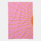 Sun Sunrise roze en Oranje  Boho Sunshine Theedoek (Verticaal)