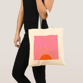 Sun Sunrise roze en Oranje Boho Sunshine Tote Bag (Voorkant (product))