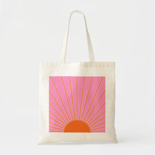 Sun Sunrise roze en Oranje  Boho Sunshine Tote Bag