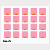 Sun Sunrise roze en Oranje Boho Sunshine Vierkante Sticker (Vel)