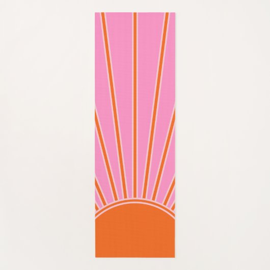Sun Sunrise roze en Oranje Boho Sunshine Yogamat (Voorkant)