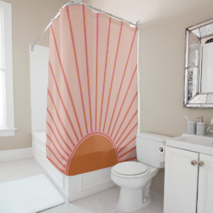 Sun Sunrise Terracotta Earth Tones Sunshine Douchegordijn