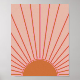 Sun Sunrise Terracotta Earth Tones Sunshine Poster