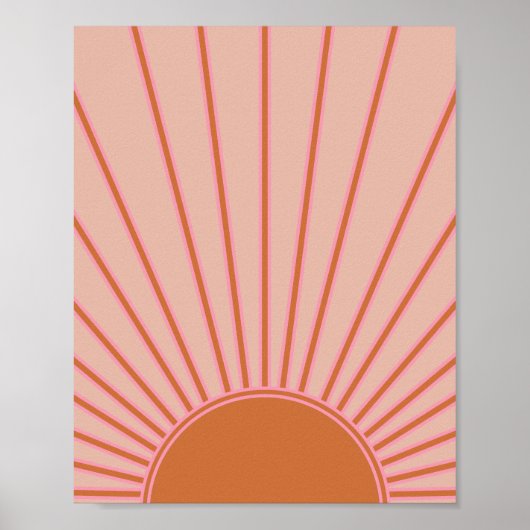 Sun Sunrise Terracotta Earth Tones Sunshine Poster (Voorkant)