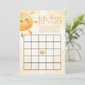 Sun Sunshine Baby shower BINGO Game Kaart (Staand voorkant)