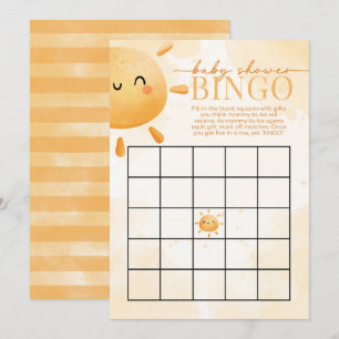 Sun Sunshine Baby shower BINGO Game Kaart