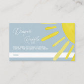 Sun Sunshine Baby shower Diaper Raffle Informatiekaartje (Voorkant)
