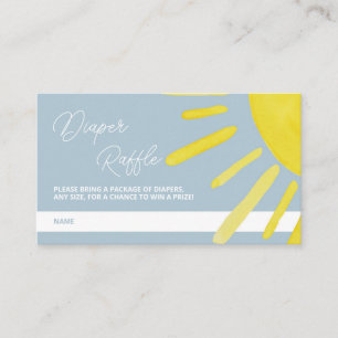 Sun Sunshine Baby shower Diaper Raffle Informatiekaartje
