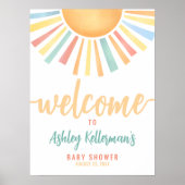 Sun Sunshine Baby shower Welkom Teken Poster (Voorkant)