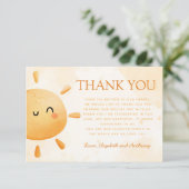 Sun Sunshine Bedankt voor je kaartje Informatiekaartje (Staand voorkant)