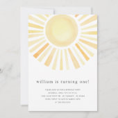 Sun Sunshine Boho First One Birthday Party Kaart (Voorkant)