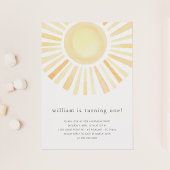Sun Sunshine Boho First One Birthday Party Kaart