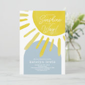 Sun Sunshine Boy Baby shower Kaart (Staand voorkant)