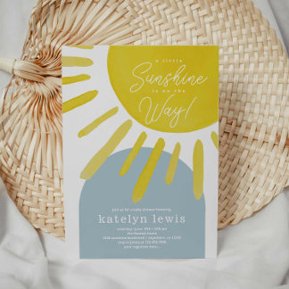 Sun Sunshine Boy Baby shower Kaart