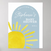 Sun Sunshine Boy Baby shower Welkomstteken Poster (Voorkant)