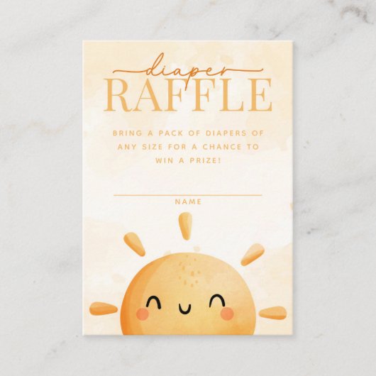 Sun Sunshine Diaper Raffle Kaart Insert (Voorkant)