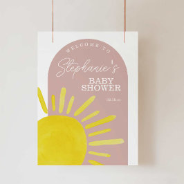 Sun Sunshine Girl Baby shower Welkomstteken Poster