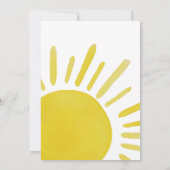 Sun Sunshine Girl's First Birthday Invitation Kaart (Achterkant)