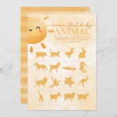 Sun Sunshine Name dat Baby Animal Shower Game Kaart (Voorkant / Achterkant)