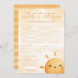 Sun Sunshine Nursery Rhyme Baby shower Kaart