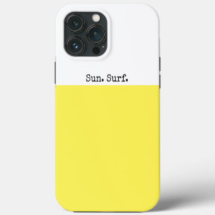 SUN SURF Bright Lemon Yellow White Color Block iPhone 13 Pro Max Hoesje