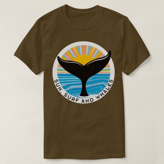 Sun Surf en walvissen T-shirt (Design voorkant)