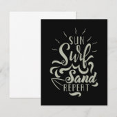 Sun Surf Sand Herhalen Bedankkaart (Voorkant / Achterkant)