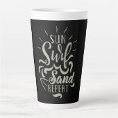 Sun Surf Sand Herhalen Latte Mok (Voorkant)