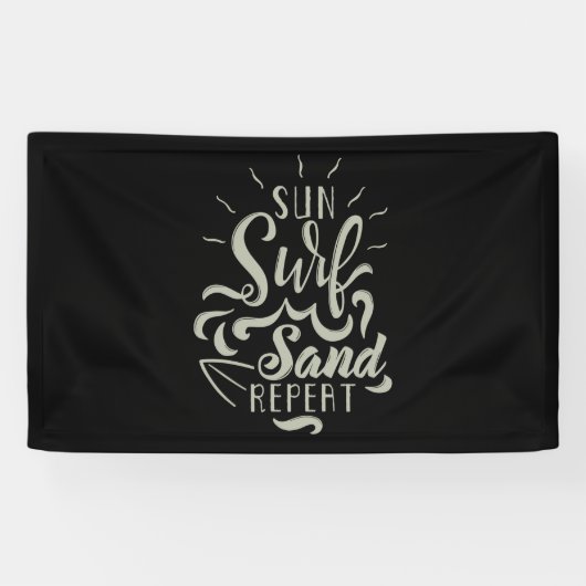 Sun Surf Sand Herhalen Spandoek (Horizontaal)