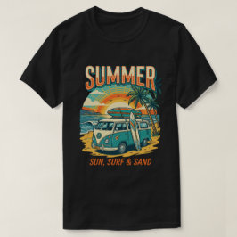 Sun Surf & Sand Vintage Van - zomer surfen T-shirt