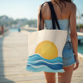 Sun & Surf Wave Tote Bag