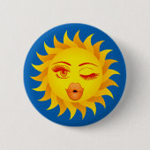 Sun Symbol - Sun Kust Ronde Button 5,7 Cm (Voorkant)