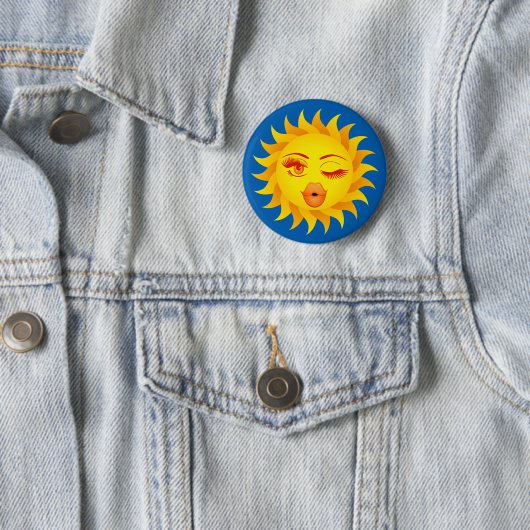Sun Symbol - Sun Kust Ronde Button 5,7 Cm (In situ)