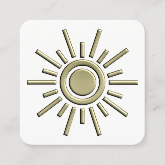 Sun Symbool 01 - Gold Vierkante Visitekaartje (Voorkant)