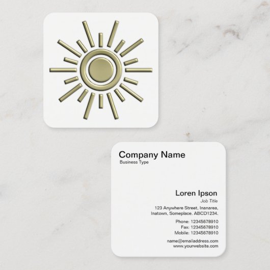Sun Symbool 01 - Gold Vierkante Visitekaartje (Voorkant / Achterkant)