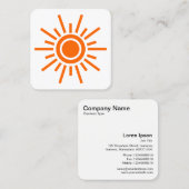 Sun-symbool 01 - Oranje op wit Vierkante Visitekaartje (Voorkant / Achterkant)