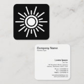 Sun-symbool 01 - wit op zwart vierkante visitekaartje (Voorkant / Achterkant)