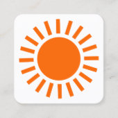 Sun-symbool 02 - Oranje op wit Vierkante Visitekaartje (Voorkant)