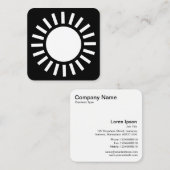 Sun-symbool 02 - wit op zwart vierkante visitekaartje (Voorkant / Achterkant)