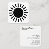 Sun-symbool 02 - zwart op wit vierkante visitekaartje (Voorkant / Achterkant)