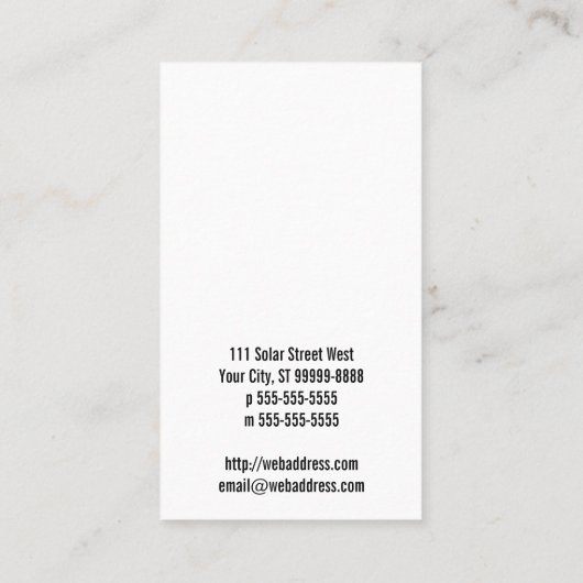 Sun-symbool Visitekaartje (Achterkant)