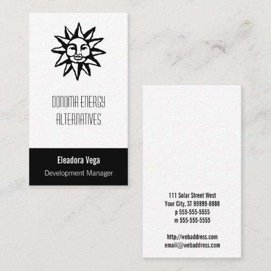 Sun-symbool Visitekaartje (Voorkant / Achterkant)